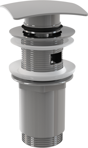 Alca Plast A393 Водослив для умывальника click/clack 5/4", цельнометаллический с квадратной заглушкой — купить в Алматы