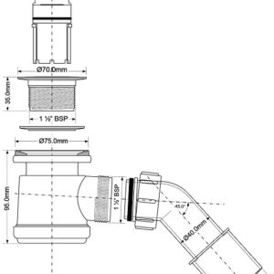 Сифон Mc/Alpine 1 1/2″ (Душевой поддон) MRS2W