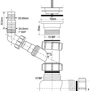 Сифон Mc/Alpine 1 1/2″ (С носиком) MRSK 3
