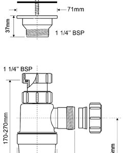 Сифон Mc/Alpine 1 1/4″ (без трубки) MRW1-А (55)