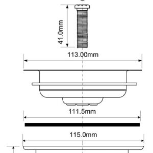 Слив Mc/Alpine 1 1/2″ 113мм (со съемной решет) MRSKW7
