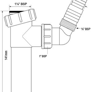 Слив Mc/Alpine 1 1/4″ (Стиральная машина)  TEE1