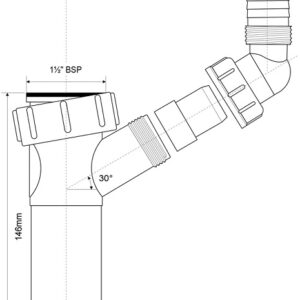 Слив Mc/Alpine 1 1/2″ (Посудомоечная машина)  TEE2