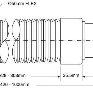 Слив Mc/Alpine 1 1/4 Гофра до 0,85м MRMF1S