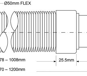 Слив Mc/Alpine 1 1/4 Гофра до 1200мм MRMF1-12S
