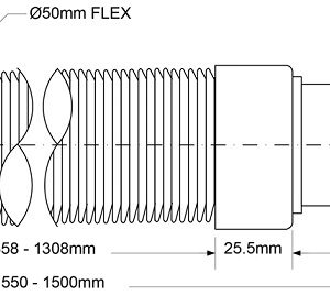Слив Mc/Alpine 1 1/4 Гофра до 1500мм MRMF1-15S
