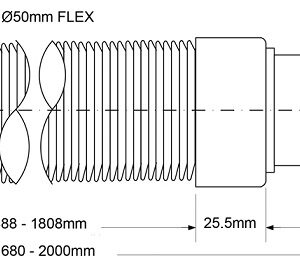 Слив Mc/Alpine 1 1/4 Гофра до 2000мм MRMF1-20S