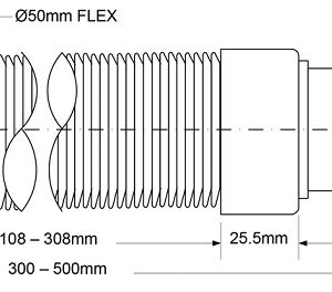 Слив Mc/Alpine 1 1/4 Гофра до 500мм MRMF1-05S