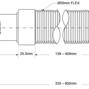 Слив Mc/Alpine 1 1/2″ 40х50 Гофра до 60см с Углом MRMF2-E
