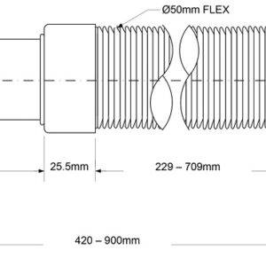 Слив Mc/Alpine 1 1/2″ 40х50 до 100см С Углом MRMF2-E90