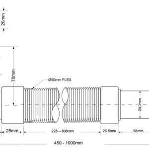 Слив Mc/Alpine 1 1/2″ до 850мм с отводом MRMF2W
