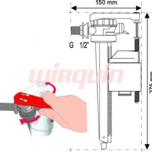 Заливной клапан Wirguin “Жолифил” FB150FP1 1/2″ боковой